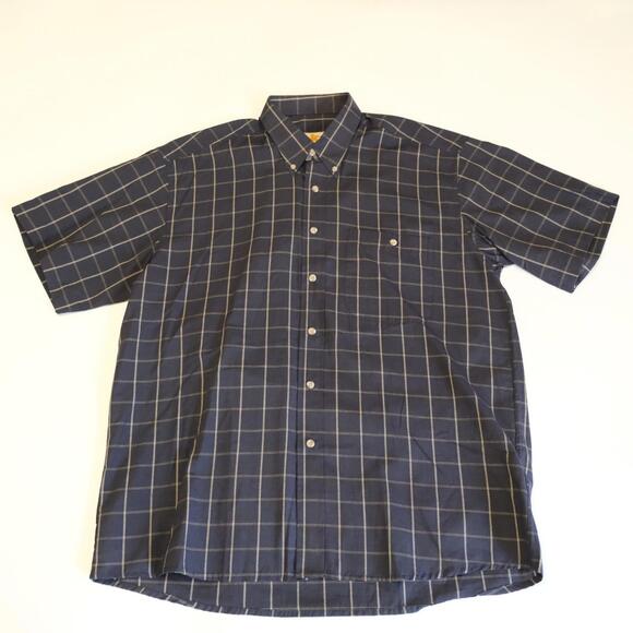 Vintage Men's Large K for Men Kortaja Navy Short Sleeve Button Down - Picture 2 of 5